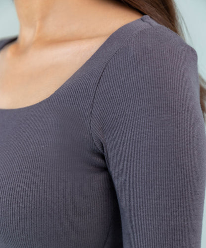 Sapphire - Square Neck Ribbed Top