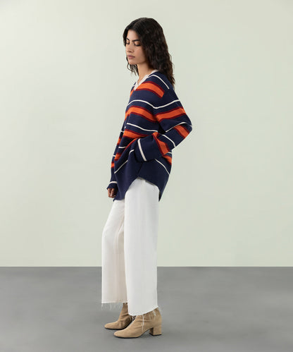 Sapphire - Striped Knit Sweater