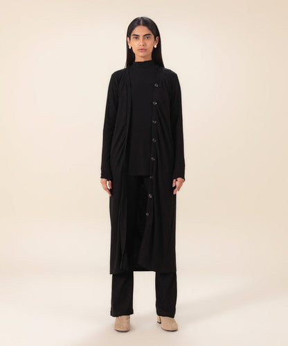 Sapphire - Ribbed Slim-Fit Cardigan With Buttons