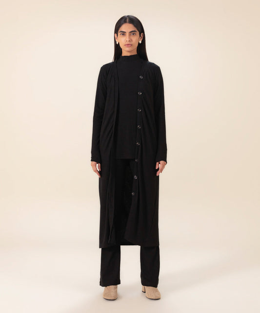 Sapphire - Ribbed Slim-Fit Cardigan With Buttons