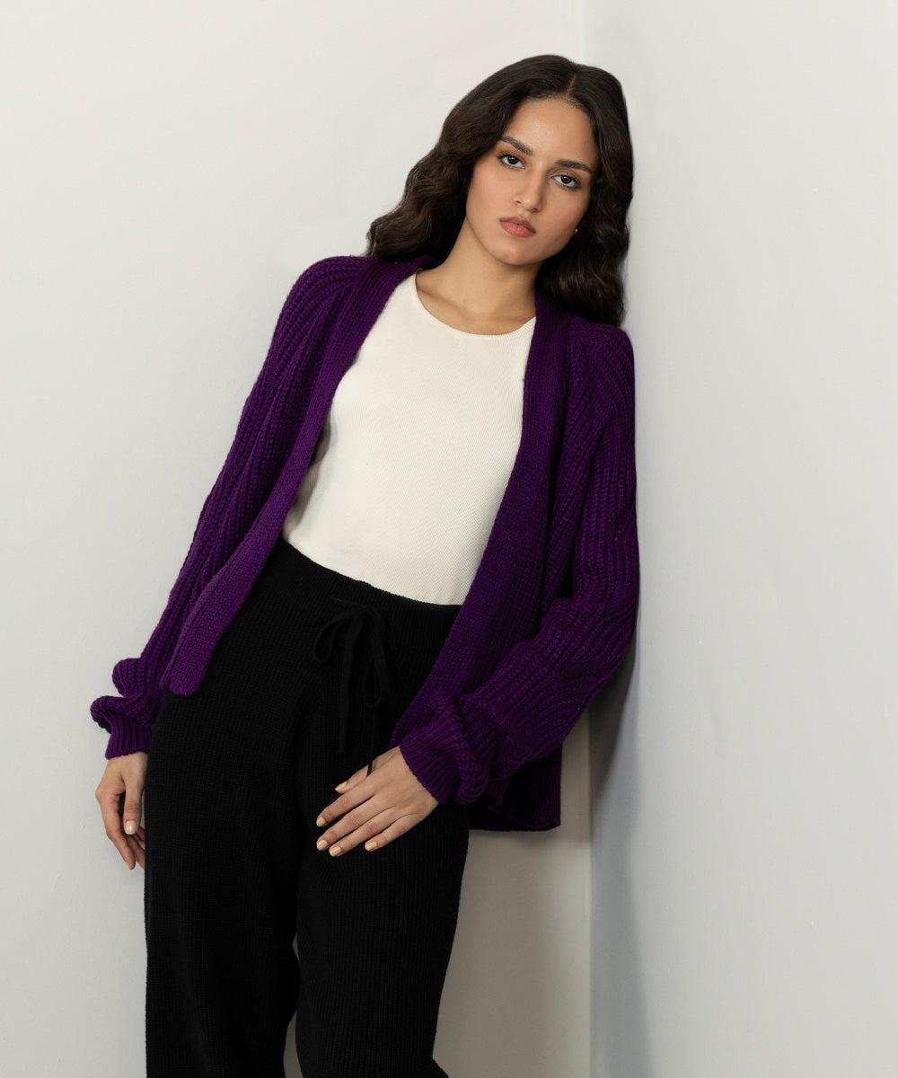 Sapphire - Chunky Rib Knit Cardigan