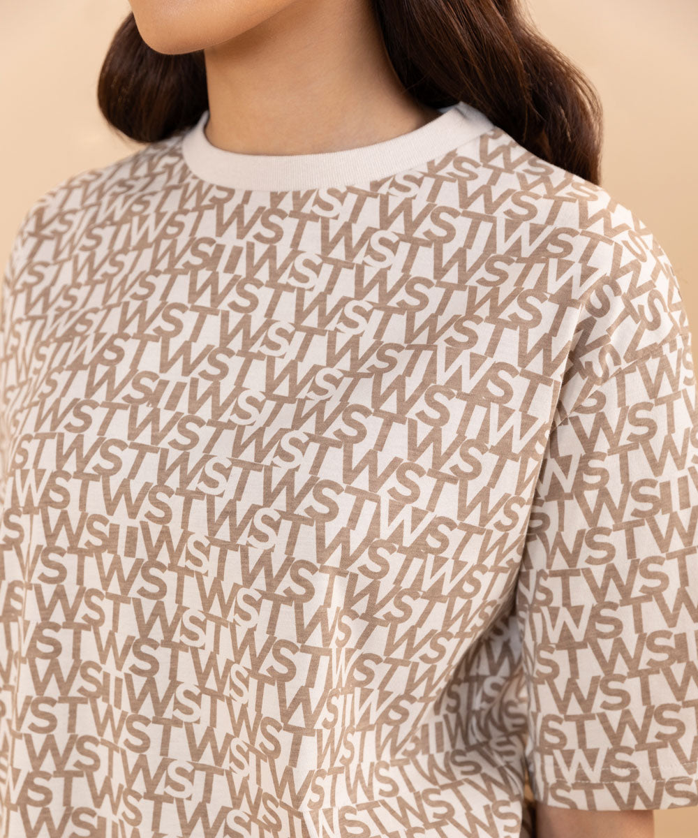 Sapphire - Short Sleeve T-Shirt With Overall Print