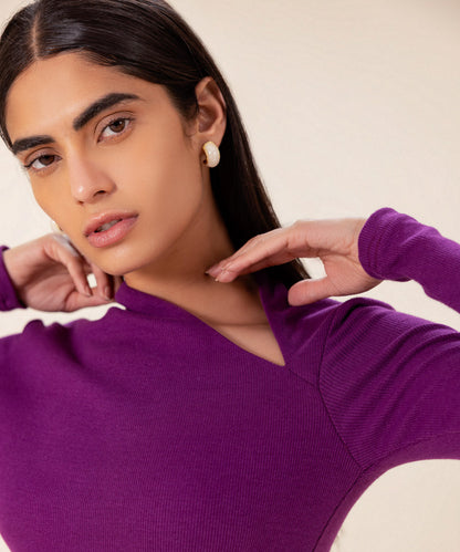 Sapphire - Asymmetric Ribbed Top