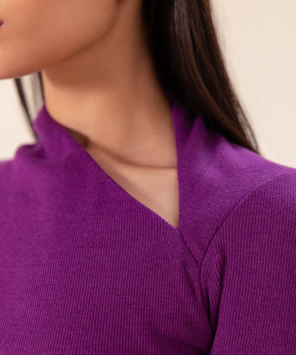 Sapphire - Asymmetric Ribbed Top