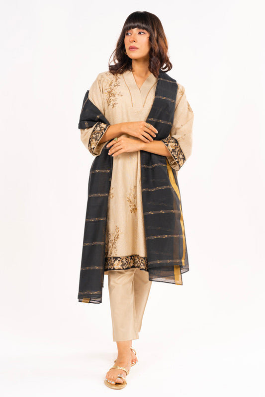 3 Pc Embroidered Dobby Outfit