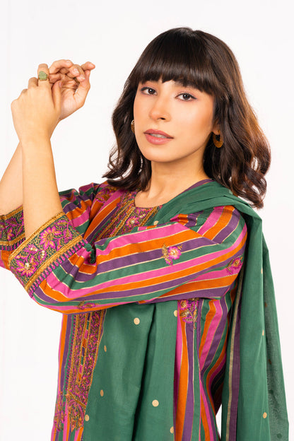 3 Pc Dyed Embroidered Outfit