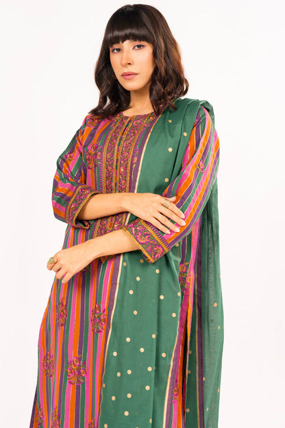 3 Pc Dyed Embroidered Outfit