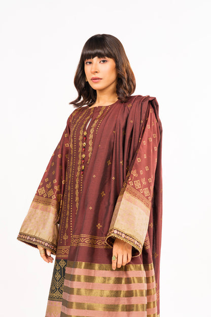 3 Pc Embroidered Yarn Dyed Outfit
