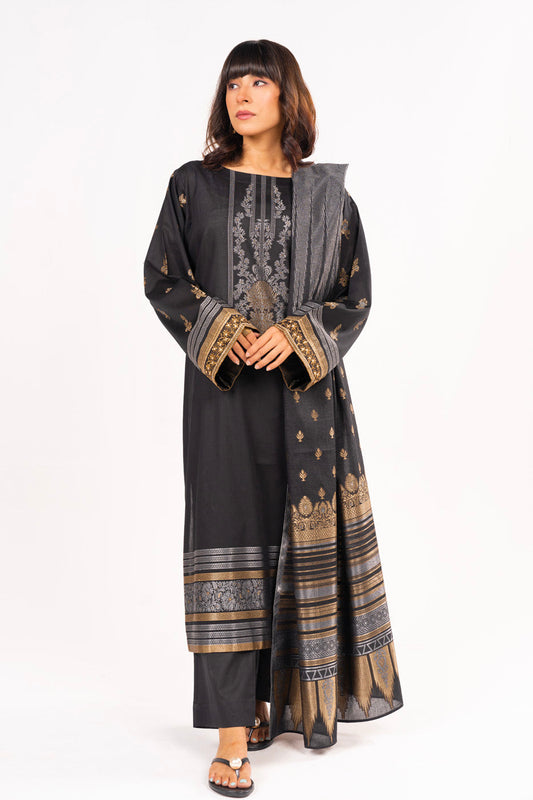 3 Pc Printed Jacquard Outfit