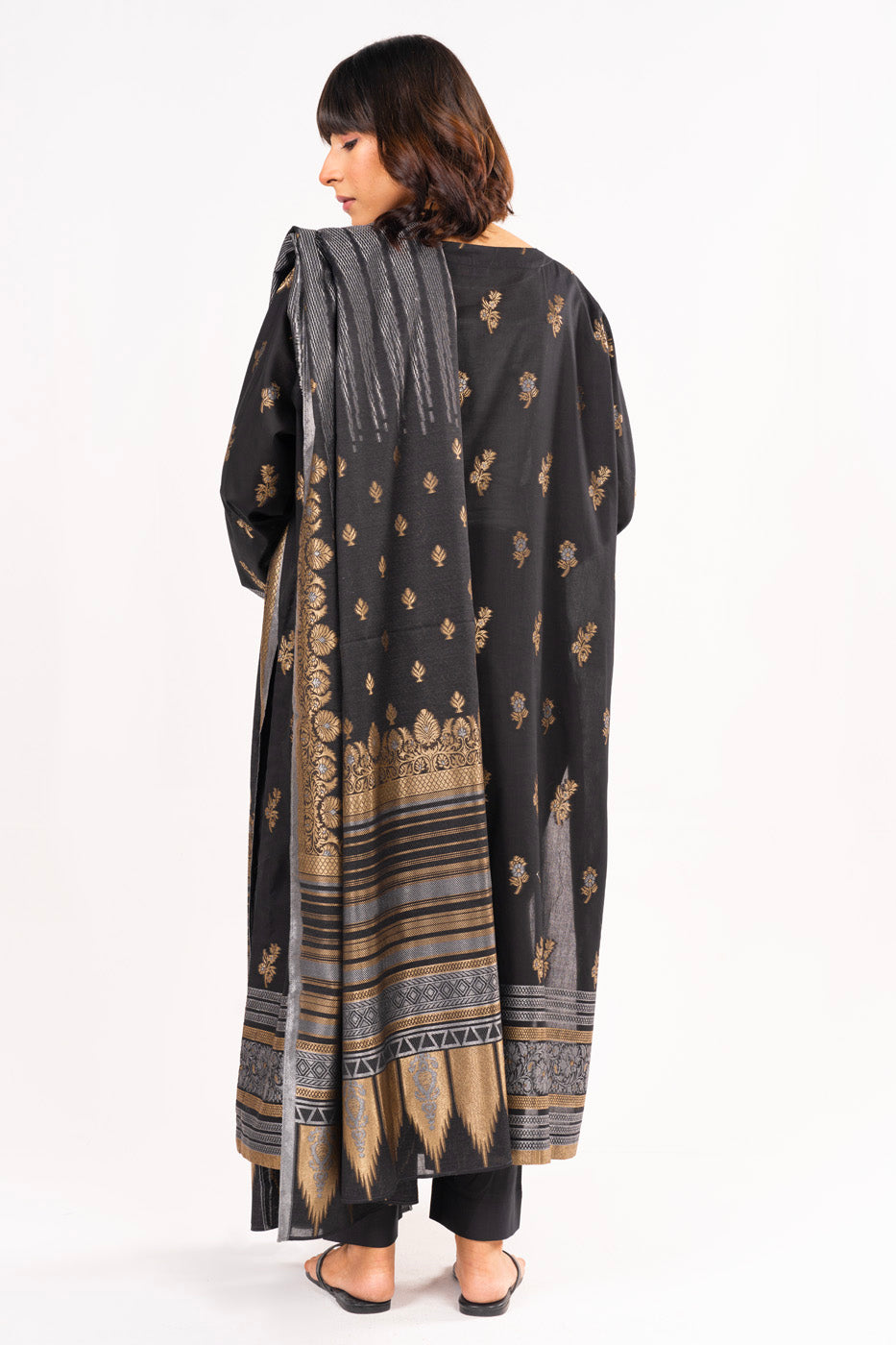 3 Pc Printed Jacquard Outfit