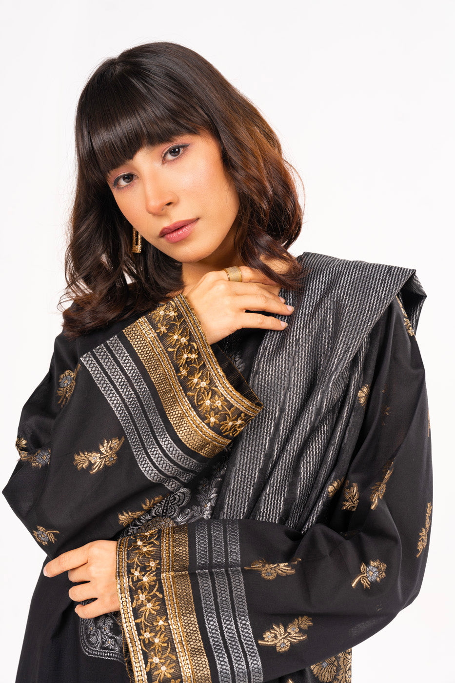 3 Pc Printed Jacquard Outfit