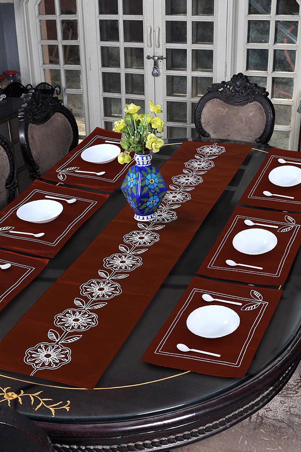 Nishat Linen - Wild Flower Table Runner Set 5PC