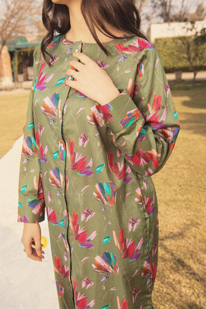 BTW - OLIVE-GARDEN PRINTED CAMBRIC SHIRT