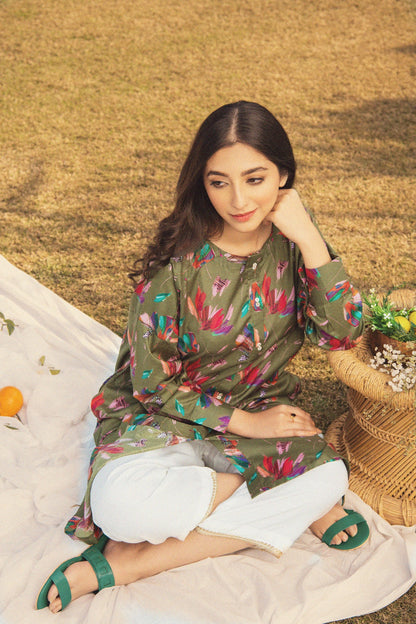 BTW - OLIVE-GARDEN PRINTED CAMBRIC SHIRT