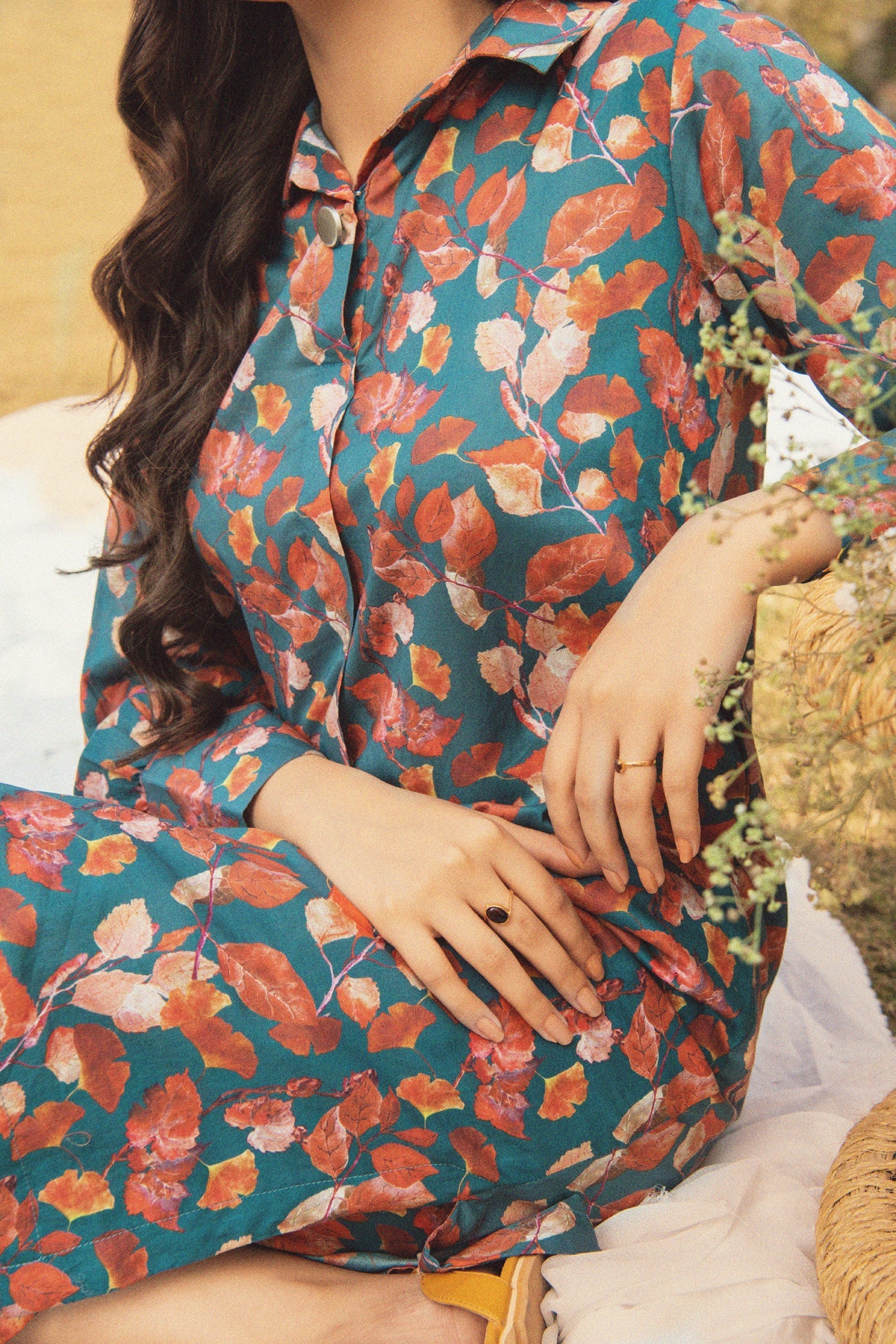 BTW - TEAL PRINTED 2-PCS