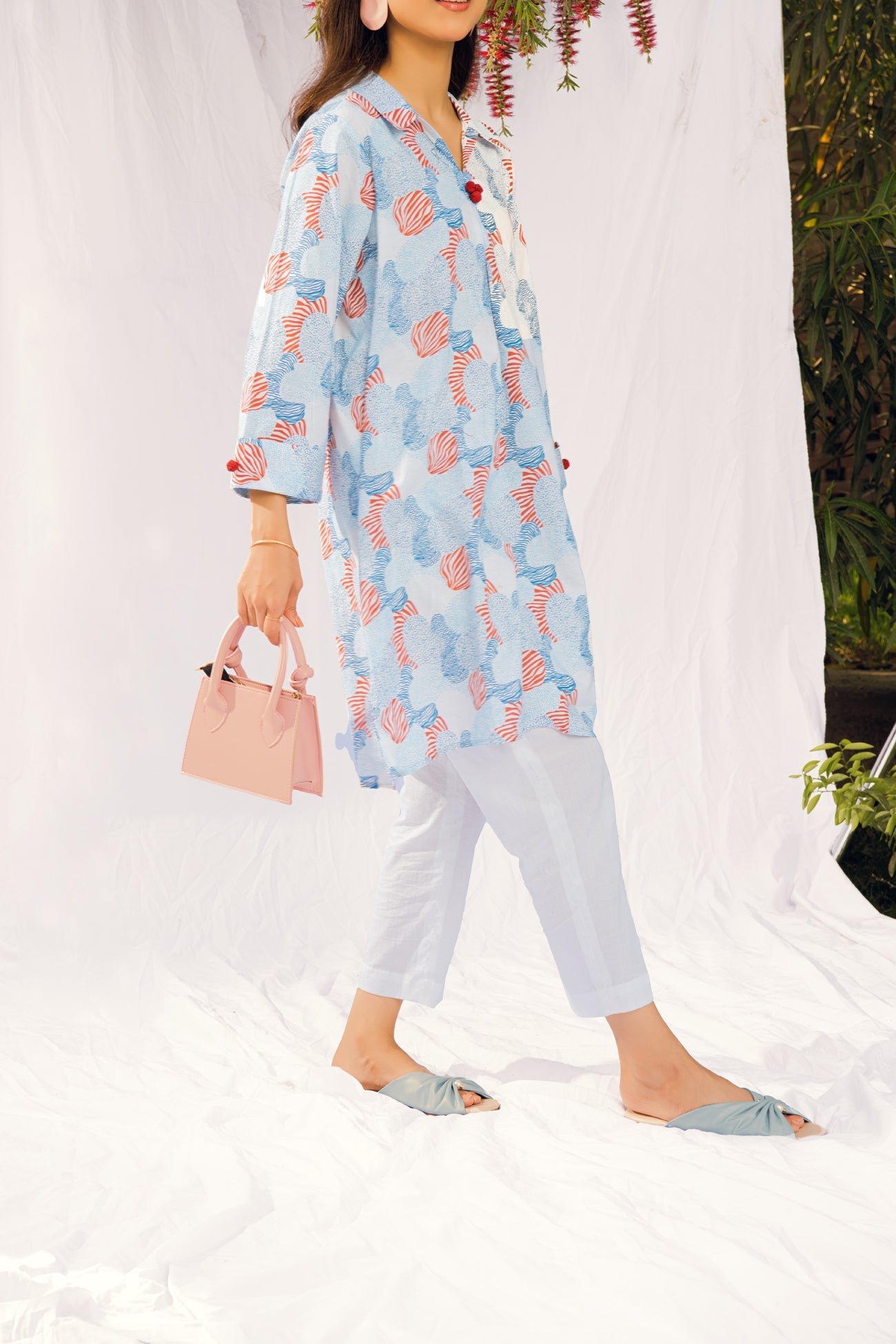 BTW - PRINTED COLLAR KURTA