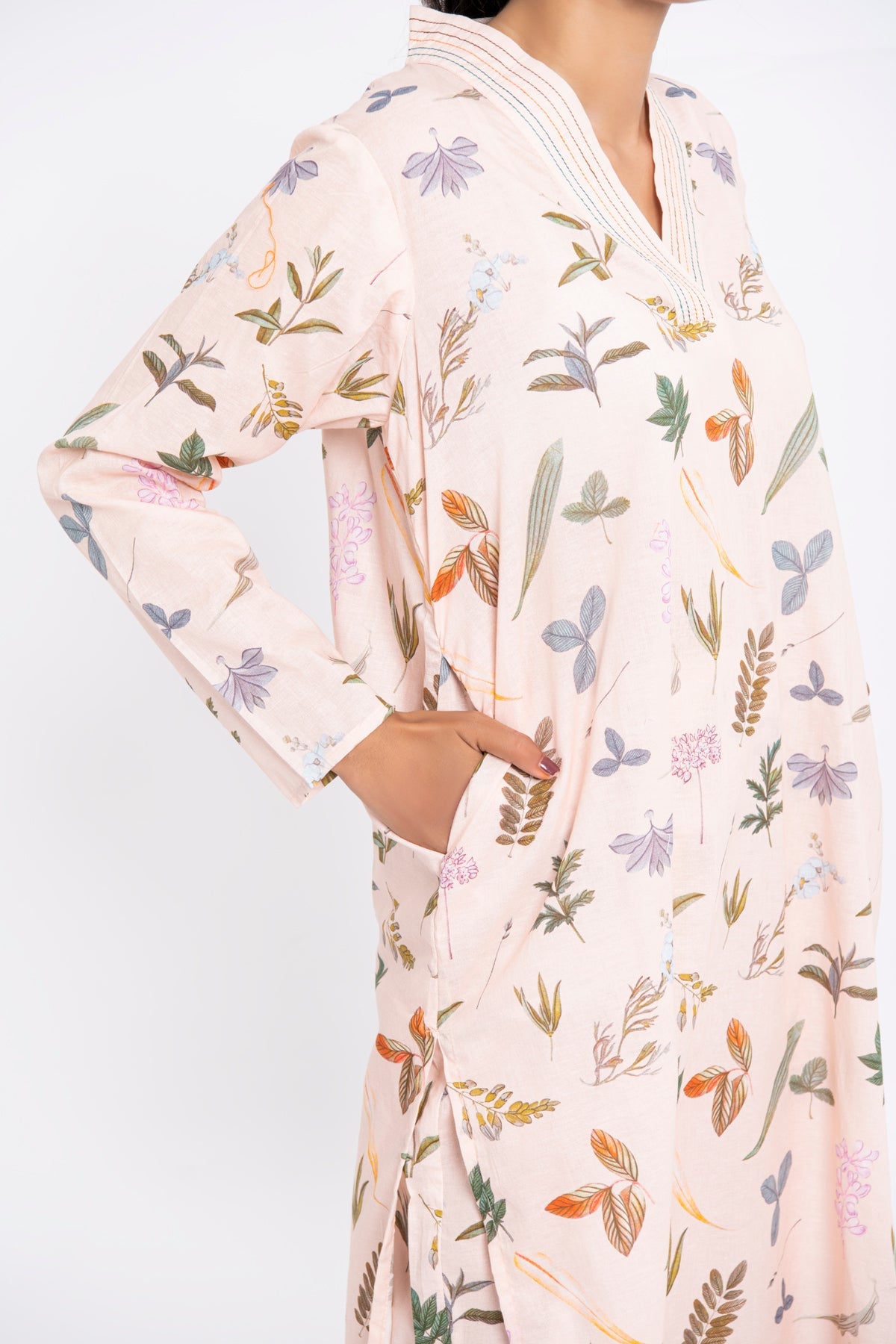 BTW - PEACH PRINTED CO-ORD SET S/T