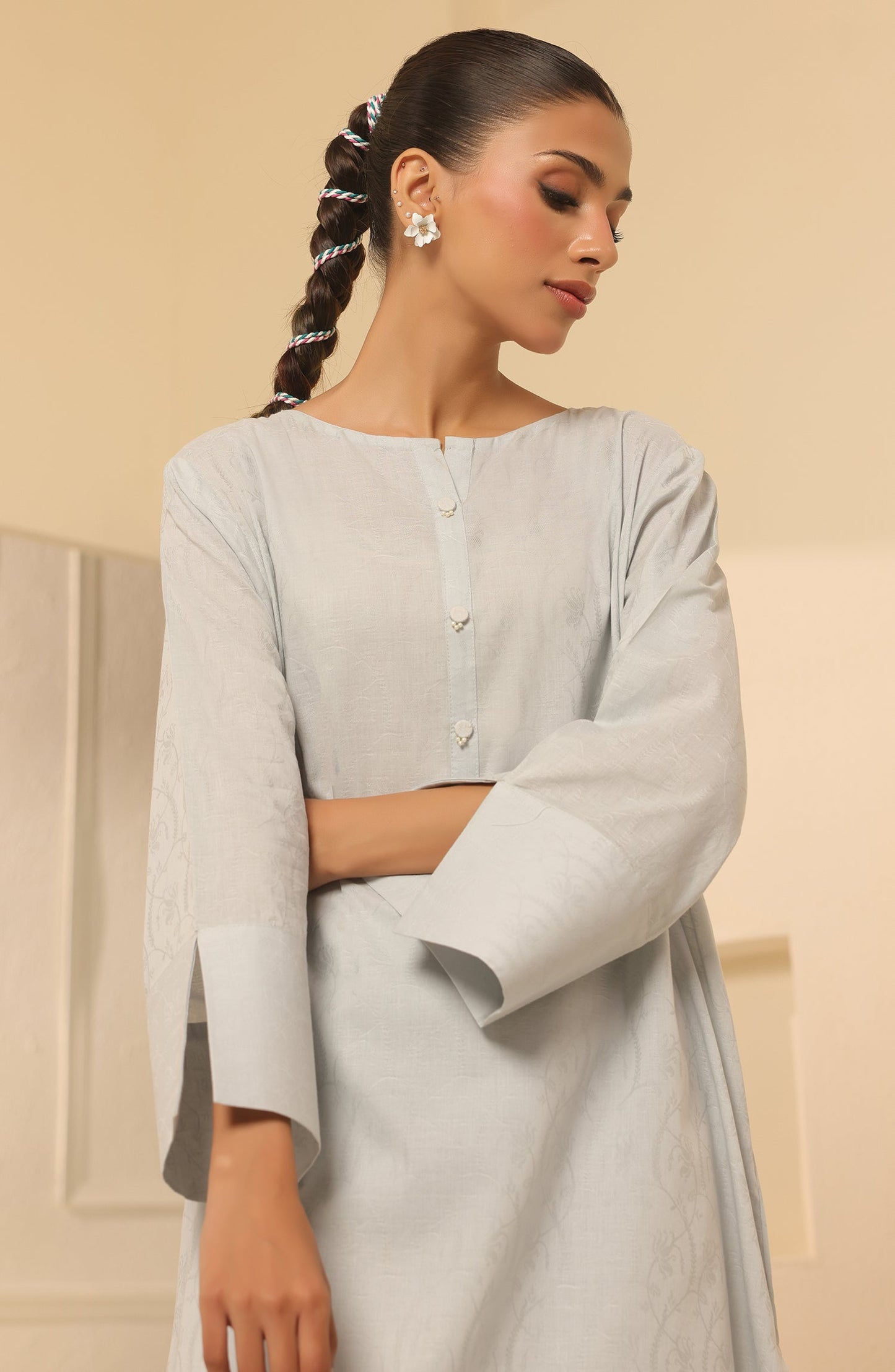 Orient - Stitched 2 Piece Plain Jacquard Shirt and Jacquard Pant
