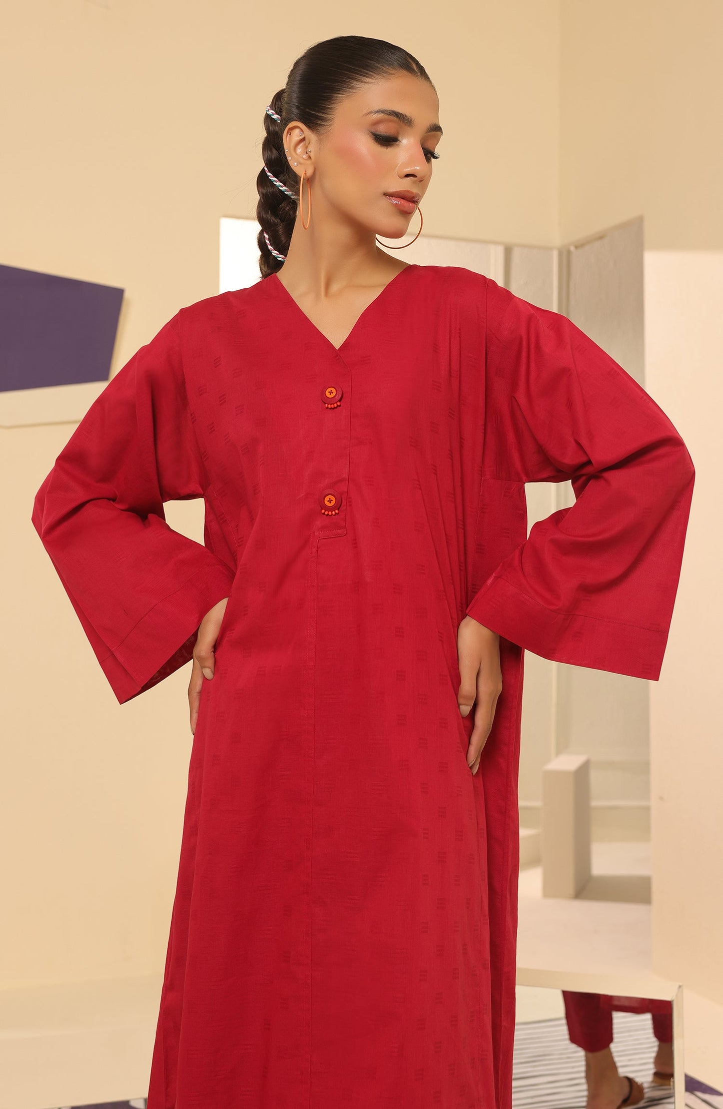 Orient - Stitched 2 Piece Plain Jacquard Shirt and Jacquard Pant