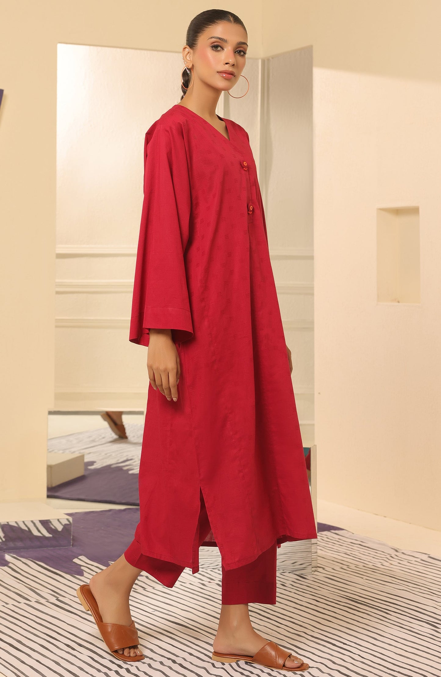Orient - Stitched 2 Piece Plain Jacquard Shirt and Jacquard Pant
