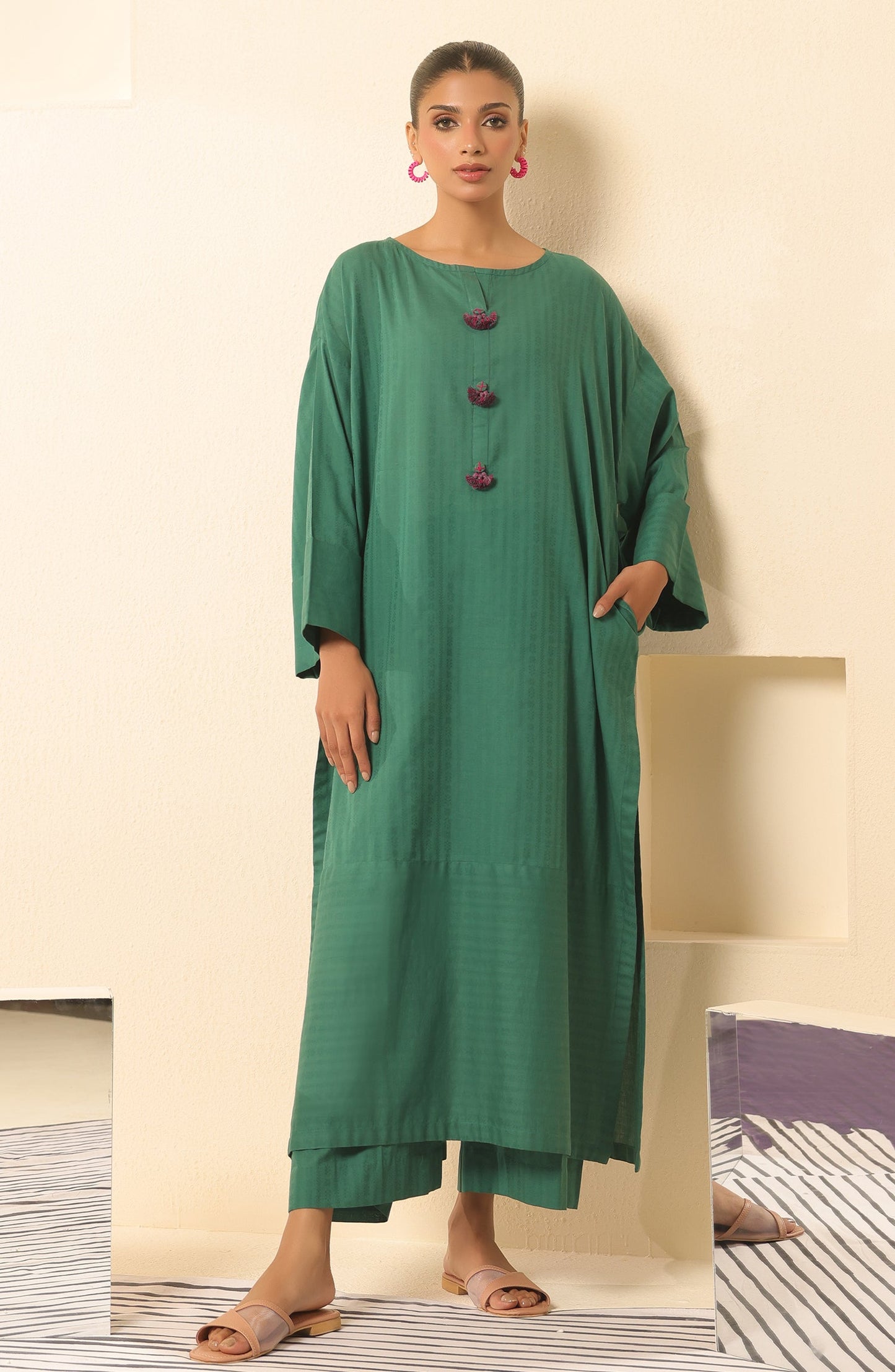 Orient - Stitched 2 Piece Plain Jacquard Shirt and Jacquard Pant