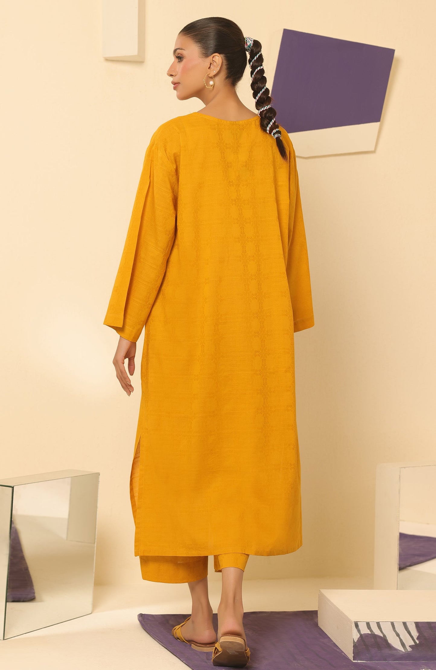 Orient - Stitched 2 Piece Plain Jacquard Shirt and Jacquard Pant