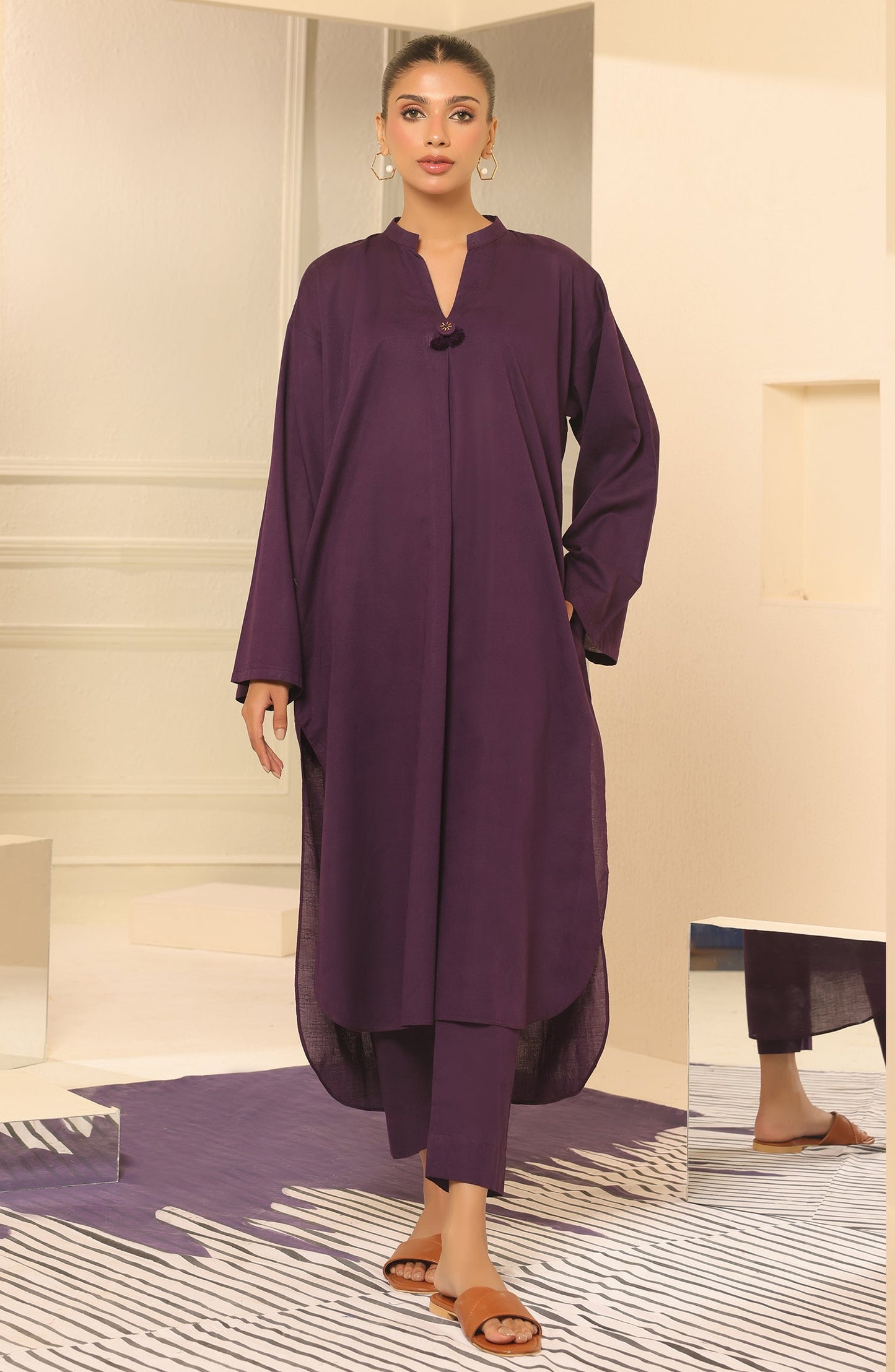 Orient - Stitched 2 Piece Plain Jacquard Shirt and Jacquard Pant