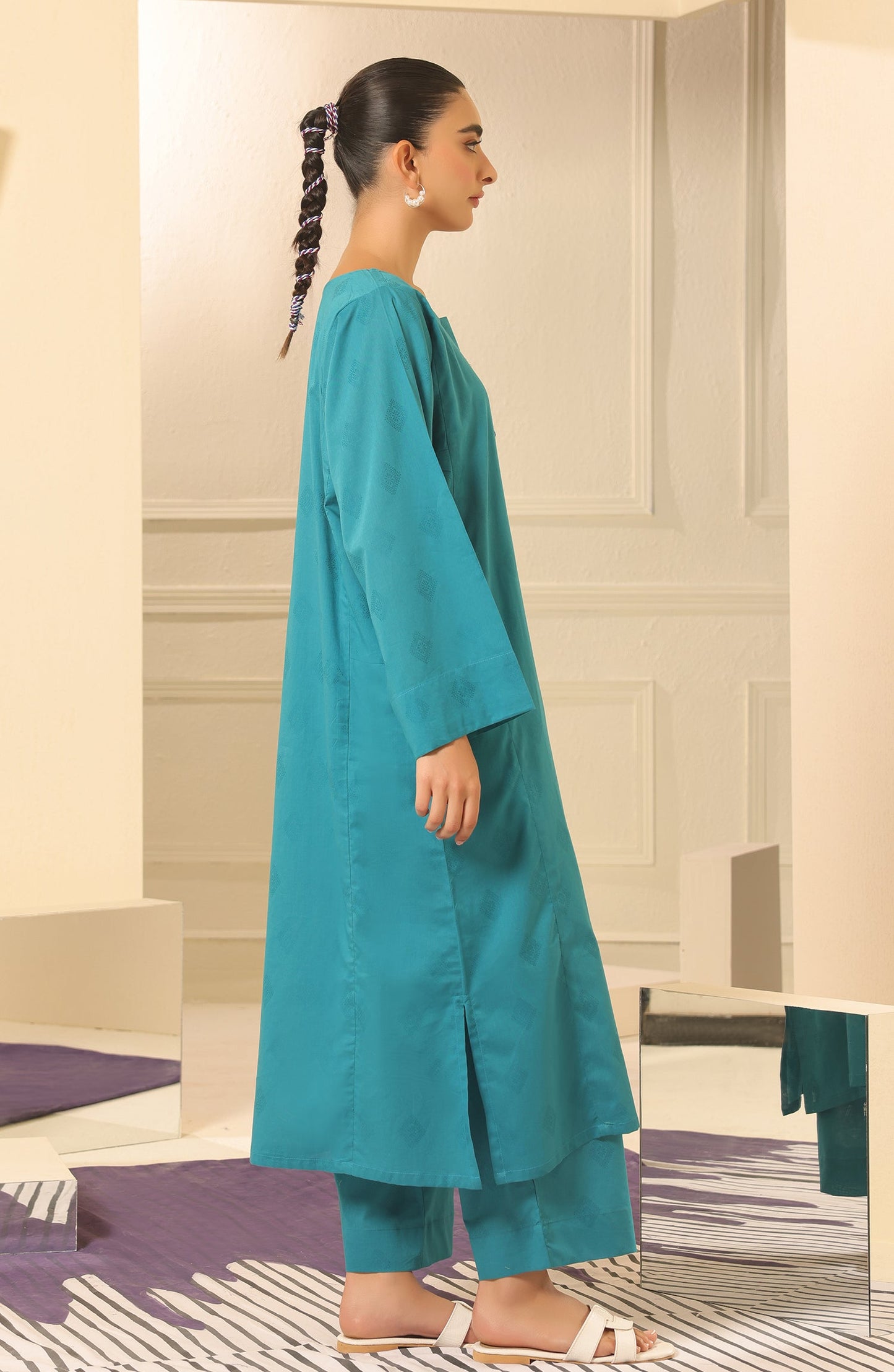 Orient - Stitched 2 Piece Plain Jacquard Shirt and Jacquard Pant