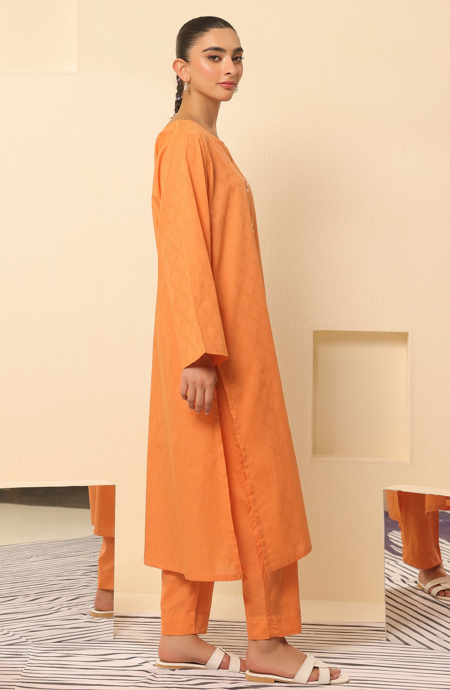 Orient - Stitched 2 Piece Plain Jacquard Shirt and Jacquard Pant