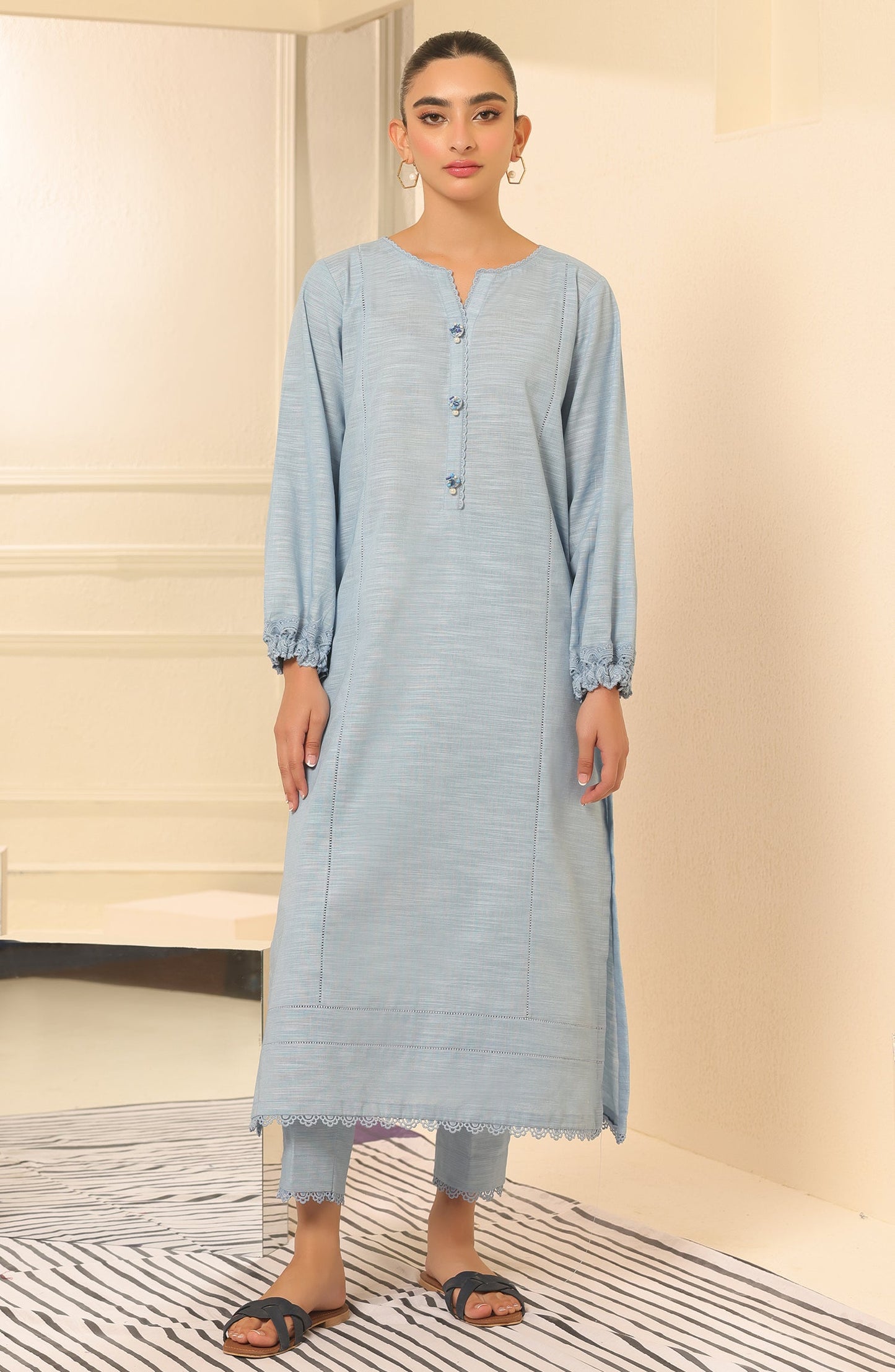 Orient - Stitched 2 Piece Plain Khaddar Shirt and Khaddar Pant