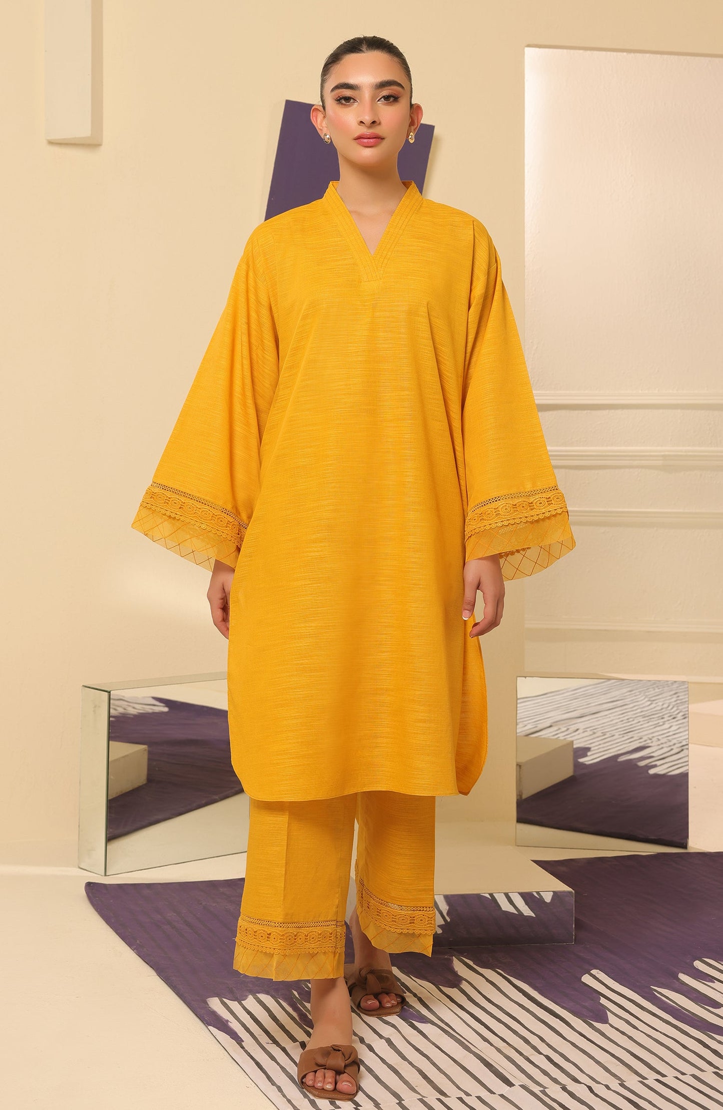 Orient - Stitched 2 Piece Plain Khaddar Shirt and Khaddar Pant