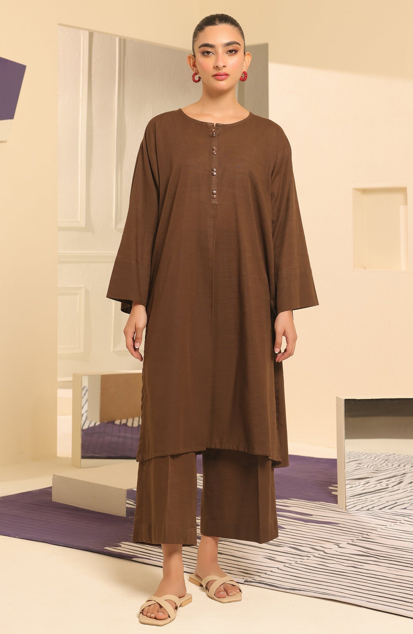 Orient - Stitched 2 Piece Plain Khaddar Shirt and Khaddar Pant