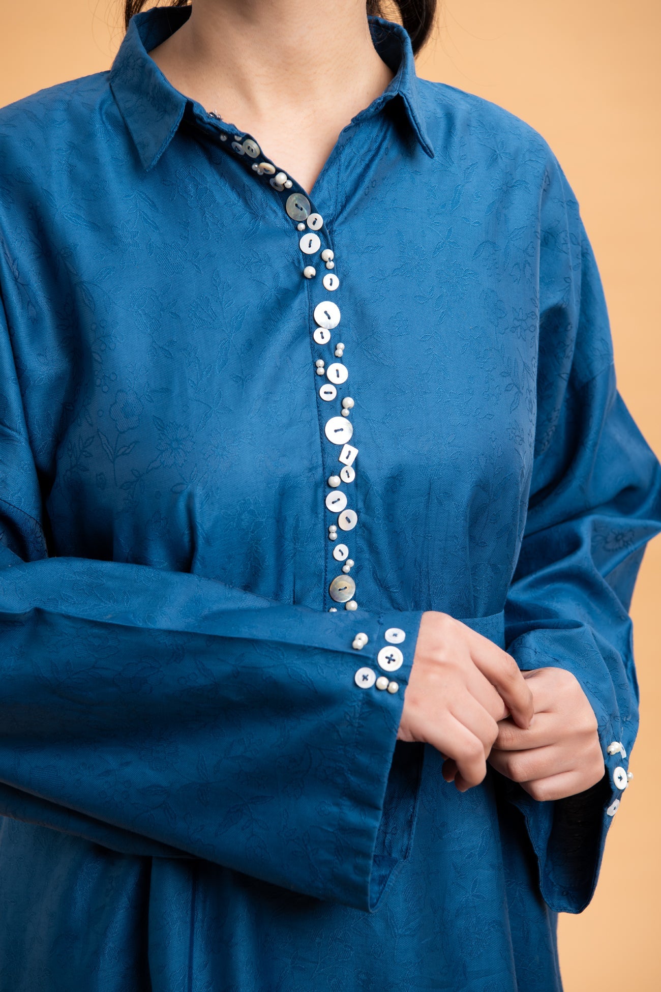 BTW - DROP SHOULDER SHIRT WITH BOW DETAIL