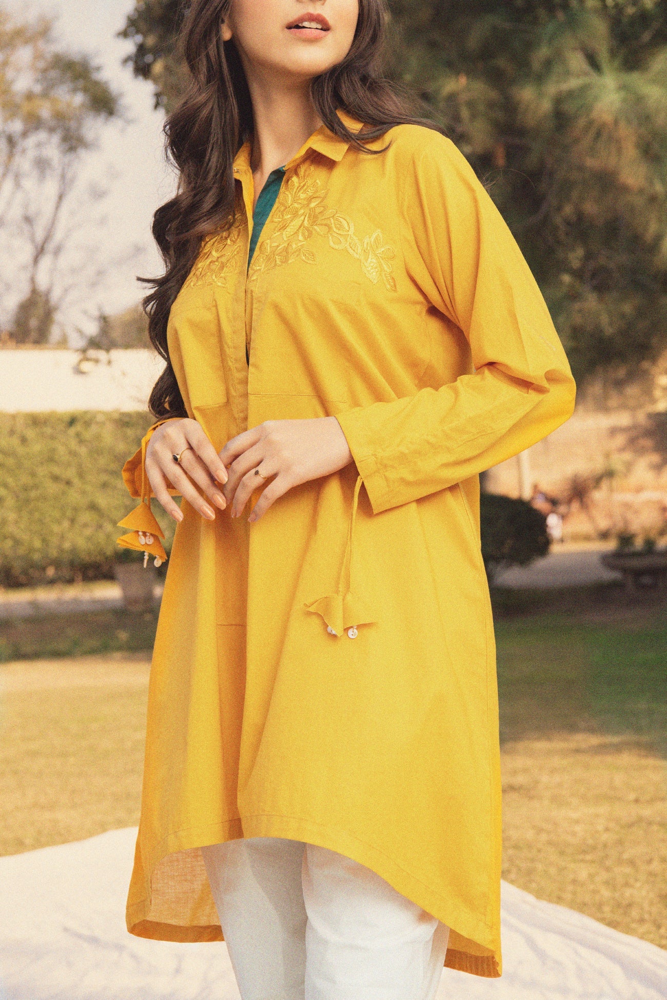 BTW - EMBROIDERED SHIRT WITH PATCH POCKETS