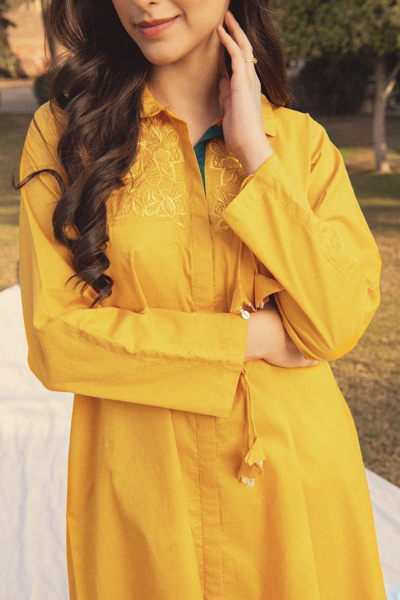 BTW - EMBROIDERED SHIRT WITH PATCH POCKETS