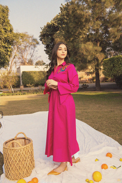 BTW - LONG DRESS WITH ELASTIC WAISTBAND