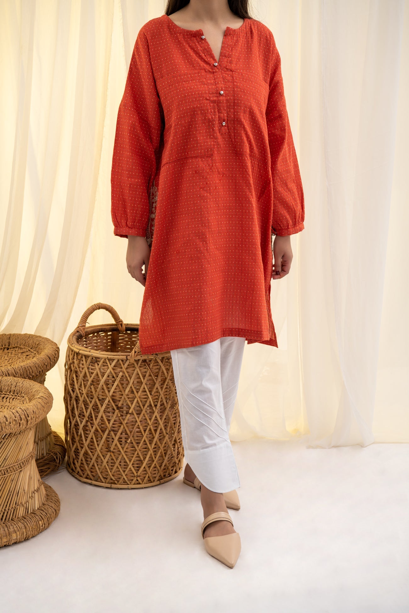 BTW - PATCH POCKET EMBROIDRED KURTA