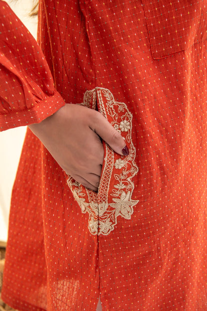BTW - PATCH POCKET EMBROIDRED KURTA