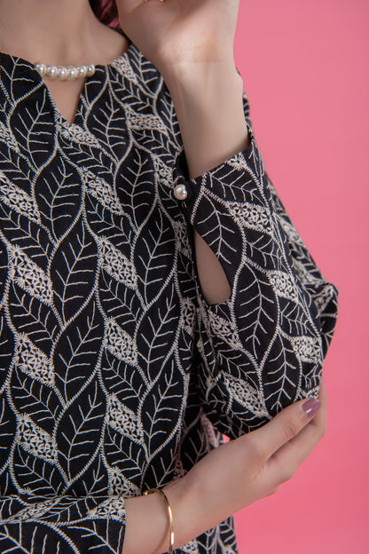 BTW - CLASSIC BLACK CHIKEN KARI LONG KURTA