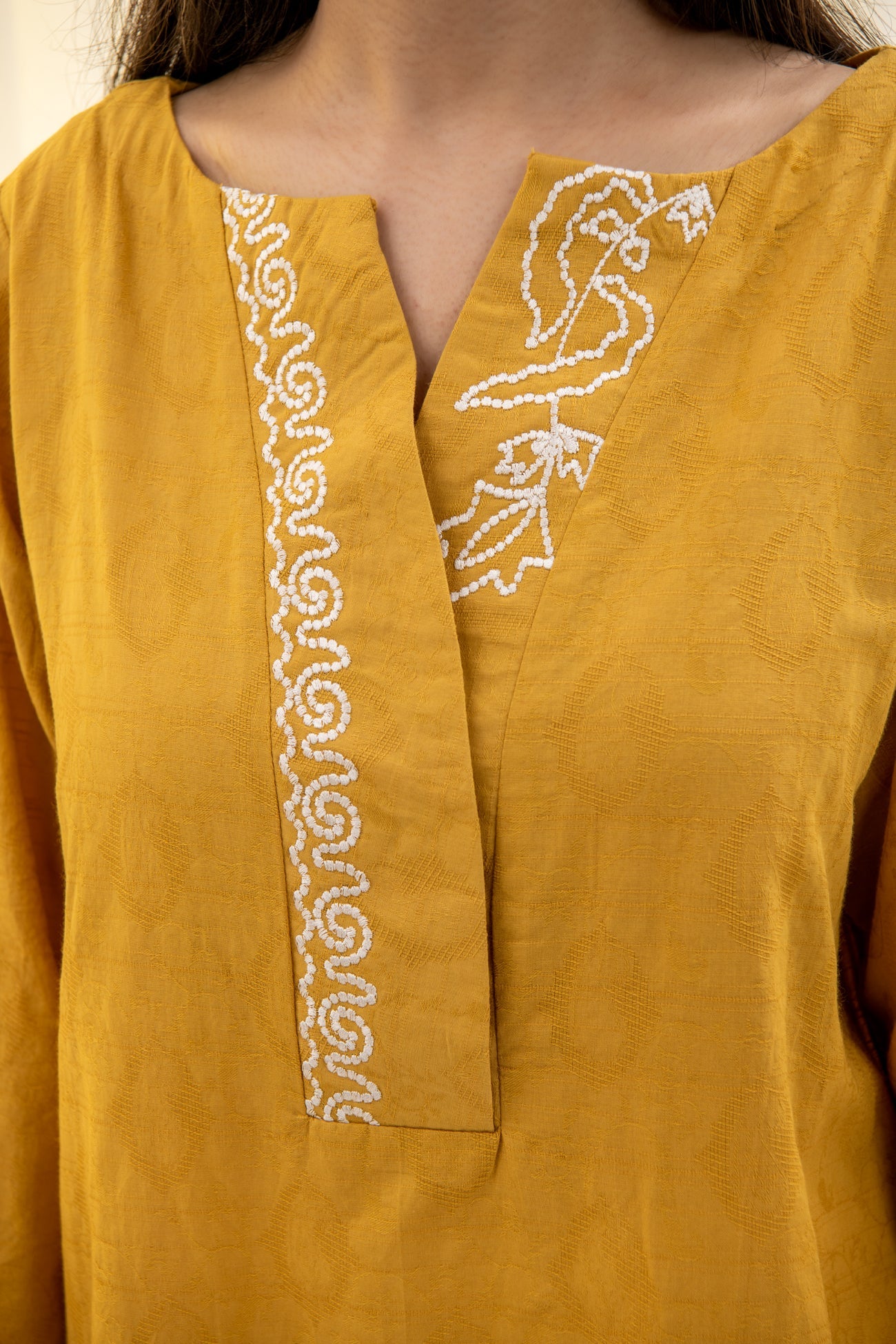 BTW - MUSTARD EMBROIDERD KURTA