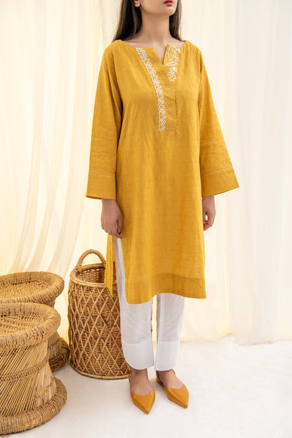 BTW - MUSTARD EMBROIDERD KURTA