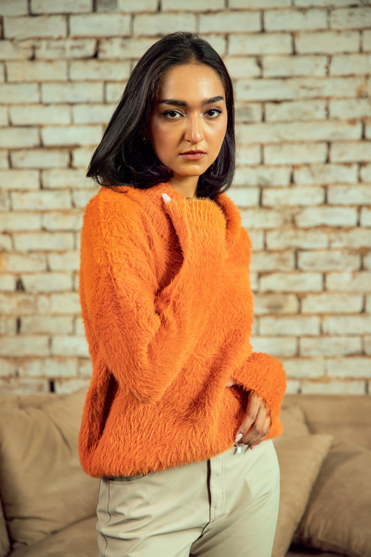 BTW - FOLD OVER BOAT NECK SWEATER