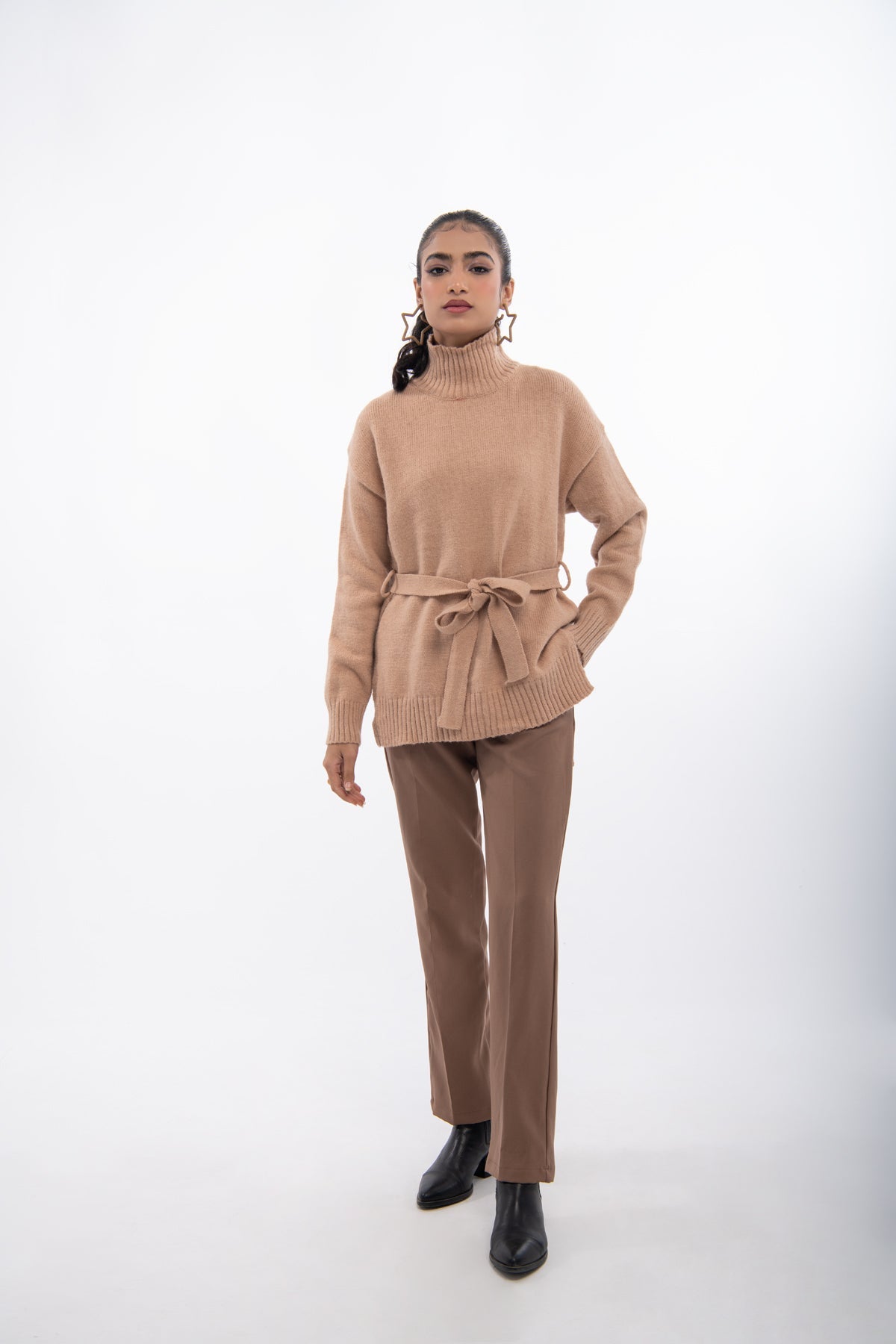 BTW - TURLE NECK WITH BELT