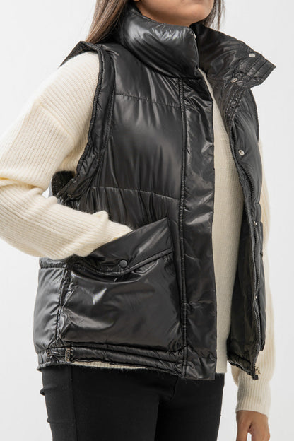 BTW - BLACK SLEEVELESS PUFFER JACKET