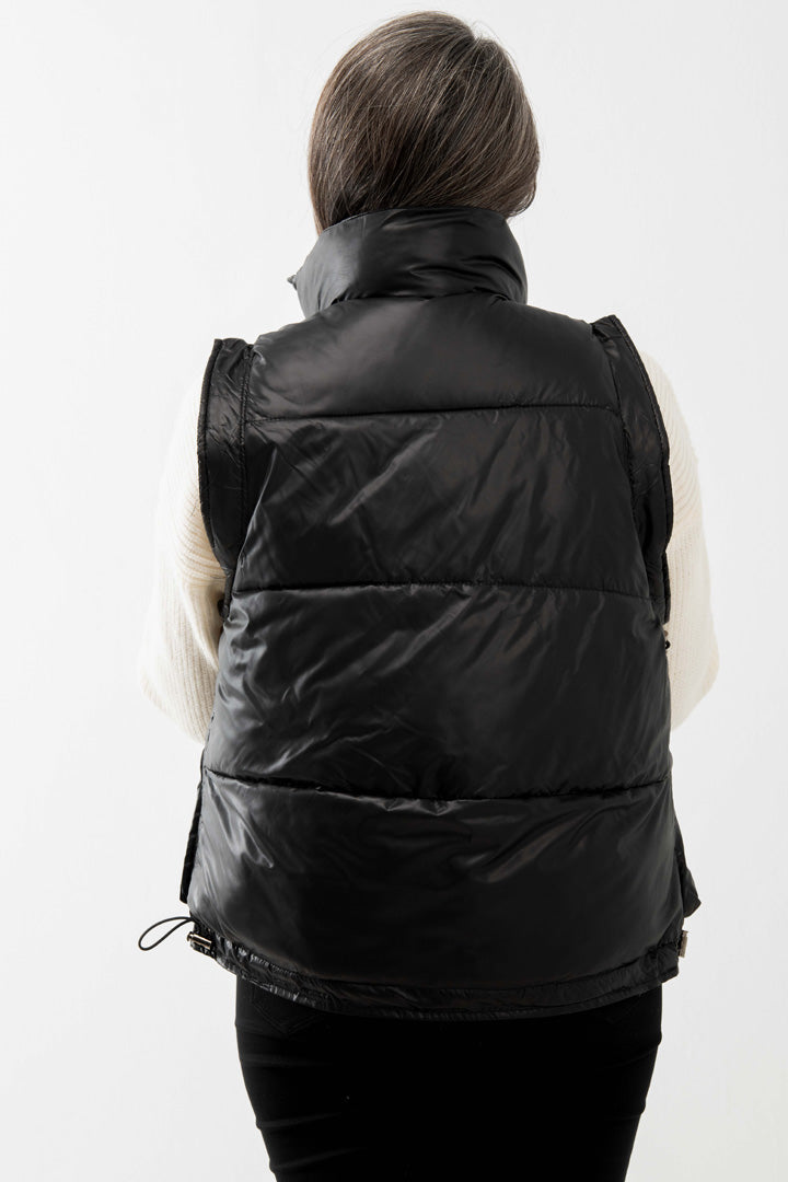 BTW - BLACK SLEEVELESS PUFFER JACKET
