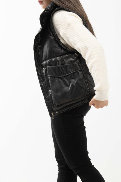 BTW - BLACK SLEEVELESS PUFFER JACKET