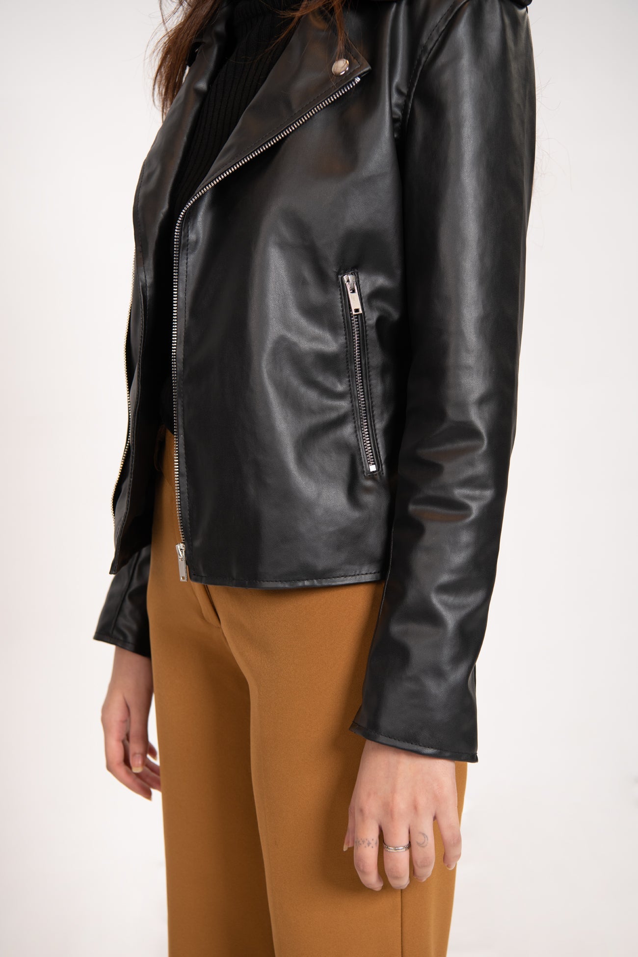 BTW - LEATHER EFFECT BIKER JACKET