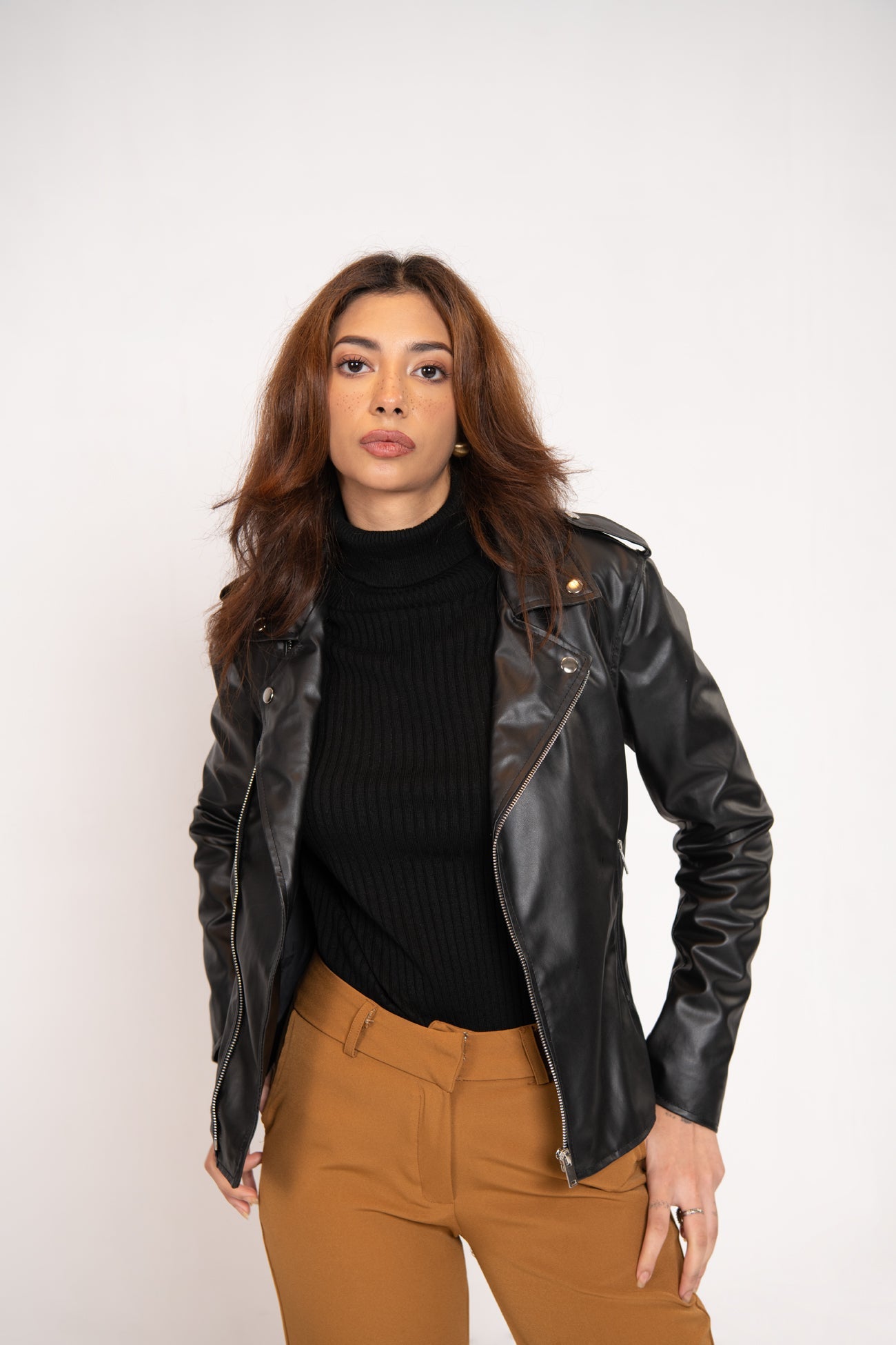 BTW - LEATHER EFFECT BIKER JACKET