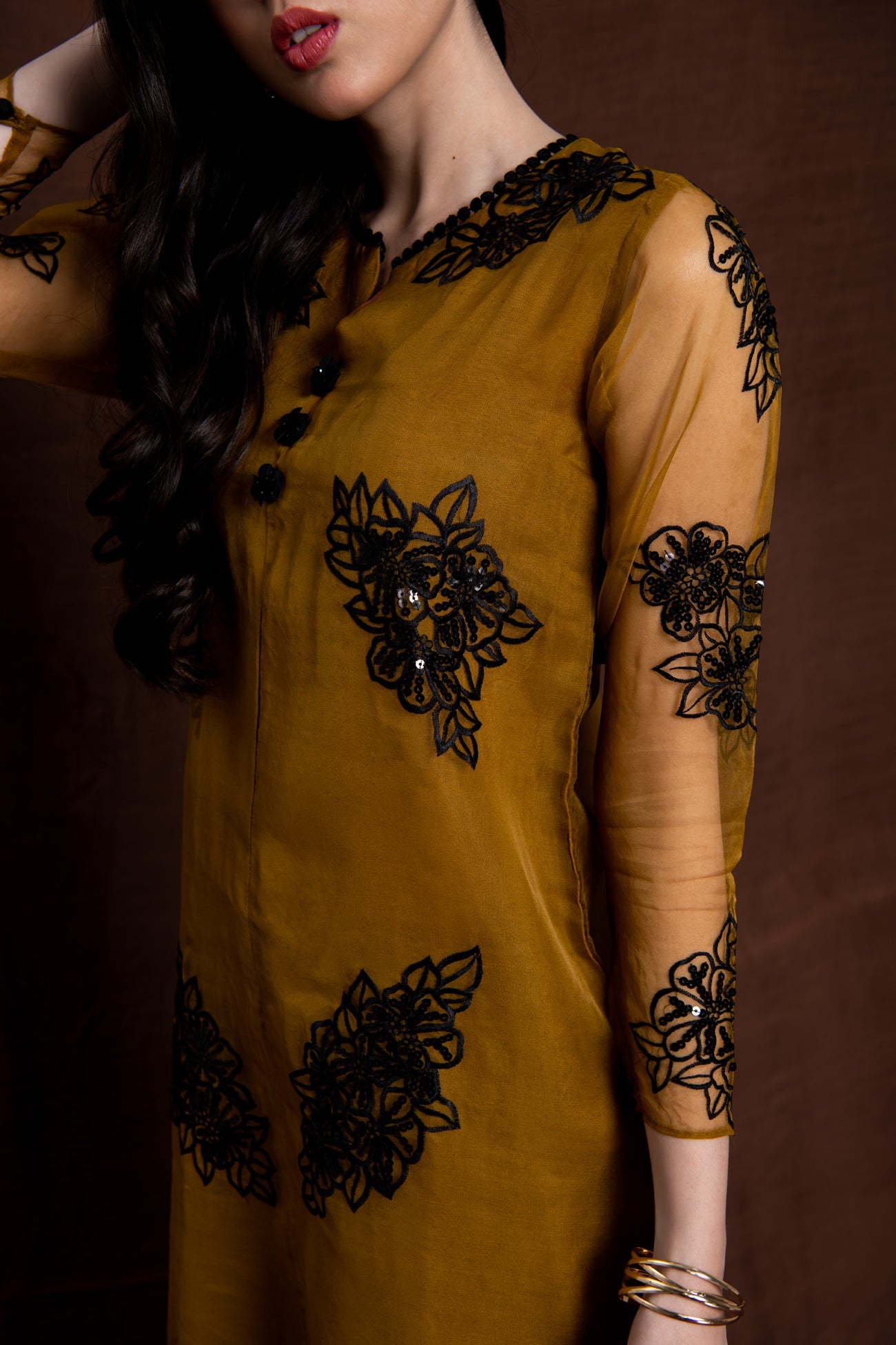BTW - EMBROIDERED KURTA WITH SEQUEND DETAILS