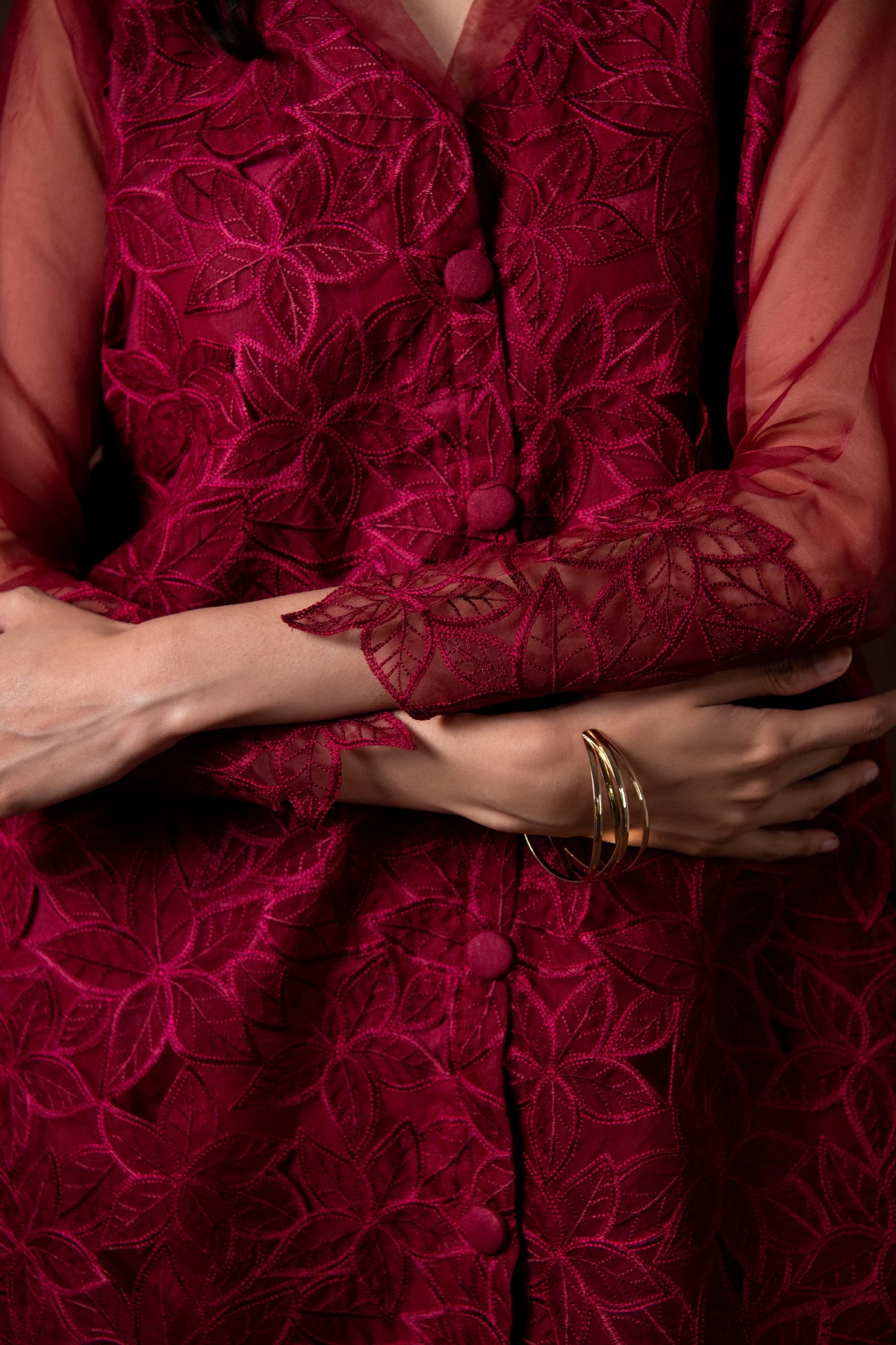 BTW - CUT WORK EMBROIDERED SHIRT